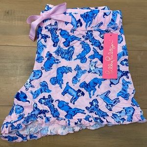 Lilly Pulitzer Pajama Sleepwear Shorts size medium Rough night dogs